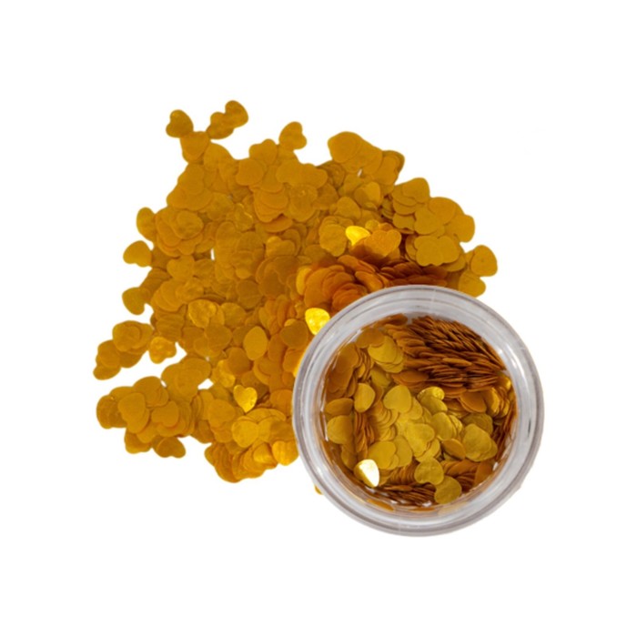 700-2026-01-15T202030.992 Глиттер пищевой фигурный «Сердца» Золотые 0,5 г — изображение 1