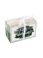 Коробка на 2 капкейка «23 февраля Камуфляж» 16×8×10 см — изображение 2