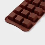 Форма силиконовая для конфет «Шоколадные конфеты» 21.5×10×1.5 см 15 ячеек