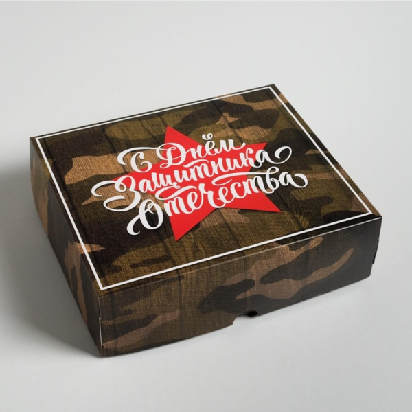 Коробка для сладостей "День Защитника Отечества" 17x20x6 см