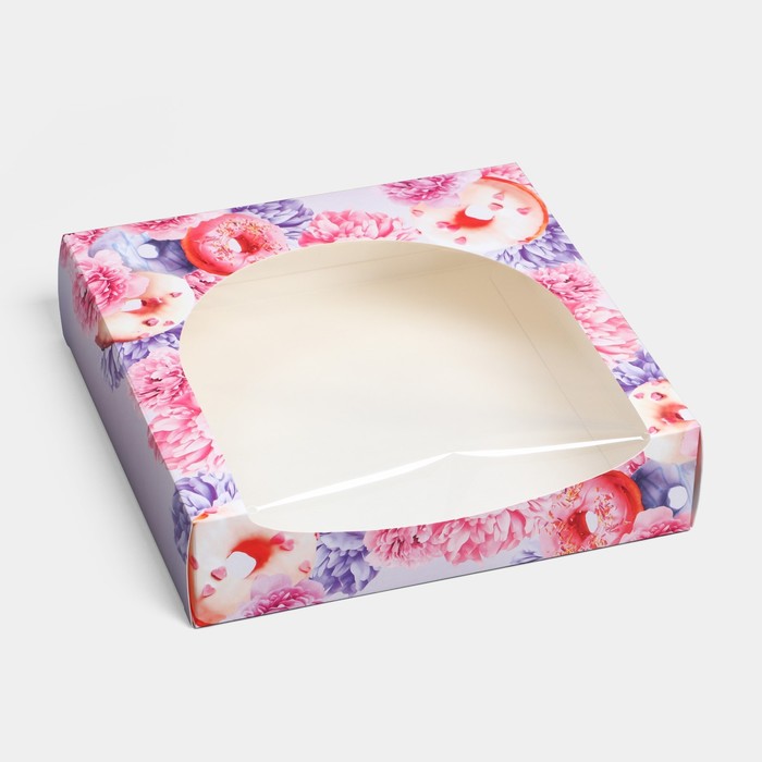 700-2026-01-18T004306.926 Коробка с прозрачным окном «Пончики» 20×20×5 см — изображение 1