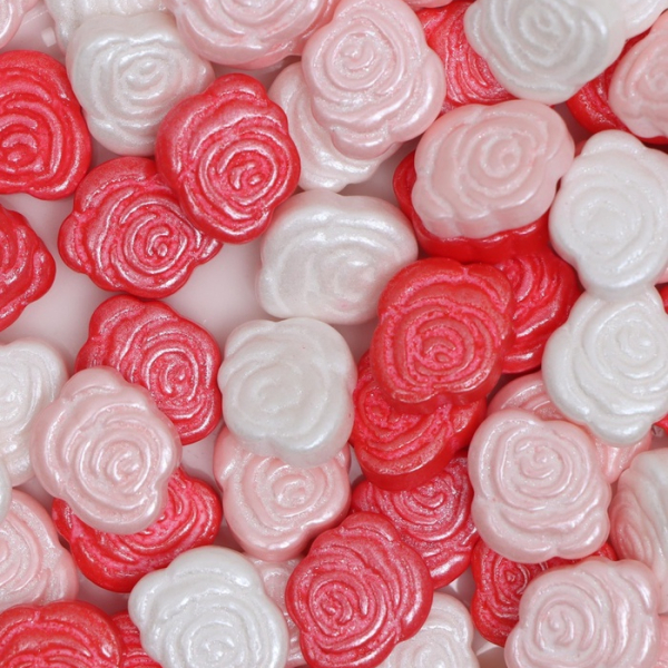 Посыпка кондитерская сахарная "Розы" Микс Бело-красная-розовая 50 г