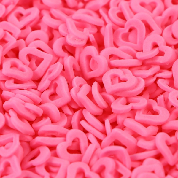 Посыпка кондитерская сахарная «Сердце сквозное» Розовая 50 г