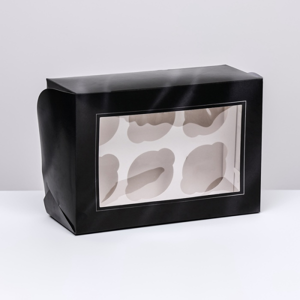 Коробка на 6 капкейков с окном «Лучшему мужчине» 25×17×10 см