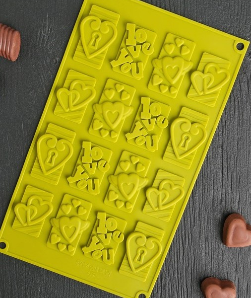 Форма силиконовая для шоколада Любовь 16 шт