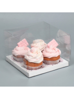 Коробка для капкейка 4 шт «Венки», 16х6х11.5 см