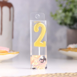 Свеча на шпажке Цифра "2" Золото 4.5х2.5 см — изображение 2
