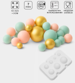 Форма для муссовых десертов и выпечки «Шарики» 7 ячеек