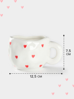 Чайная пара Любовь чашка и блюдце, ручная роспись, керамика — изображение 3