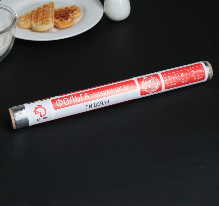 700-81 Фольга алюминиевая пищевая "Доляна" 29см 8м — изображение 1