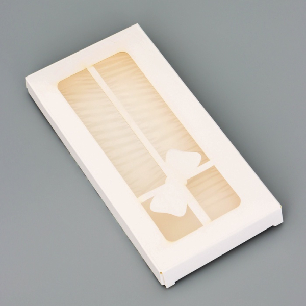 Коробка под плитку шоколада с окном Бант 17.1×8×1.4 см