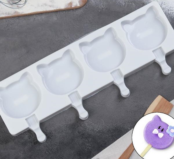Форма силиконовая Эскимо-кошечки 4 шт