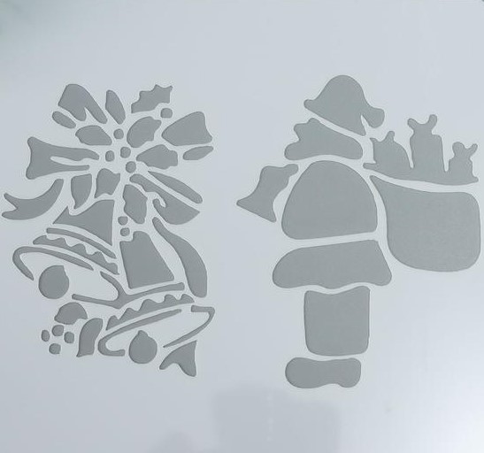 700-nw-1 Трафарет "Дед Мороз и колокольчики" 13х13 см — изображение 1