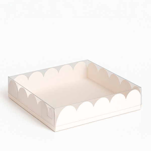 Коробка для печенья, белая, 18×18×3 см