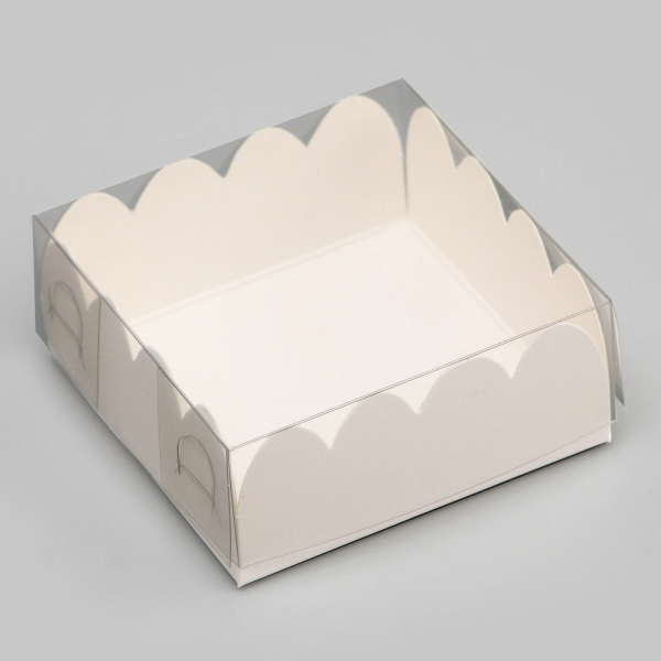 Коробка для печенья, белая, 7х7х3 см