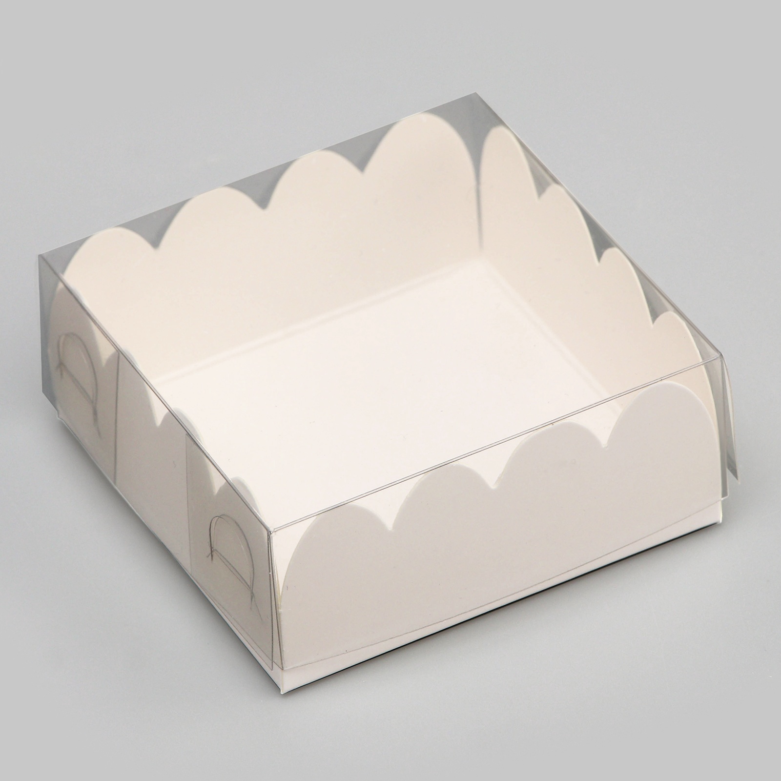 773 Коробка для печенья, кондитерская упаковка, Белая, 13х13х4 см — изображение 1