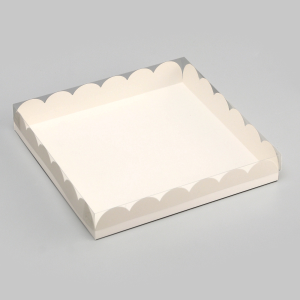 Коробка для печенья, белая, 25х25х4 см