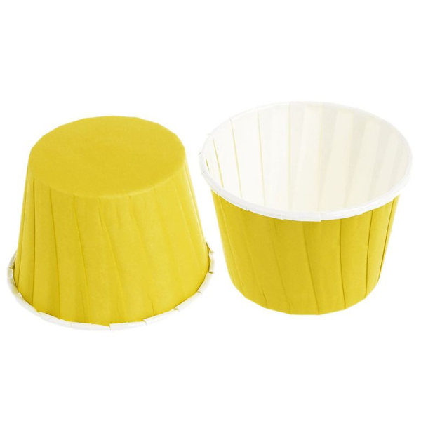 Капсула бумажная с подворотом Жёлтая (с ламинацией) D50 H40 1 шт