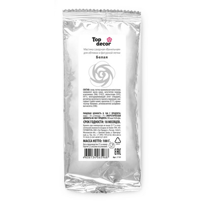 Мастика ванильная Top Decor Белая 100 г
