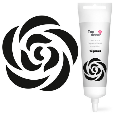 B33923 Краситель пищевой гелевый водорастворимый Top Decor Чёрный 100 г — изображение 1
