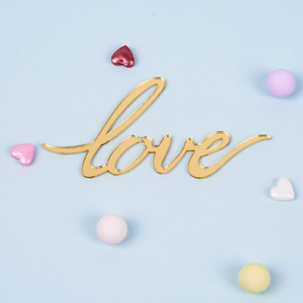 Топпер боковой декоративный "Love" Золото №4