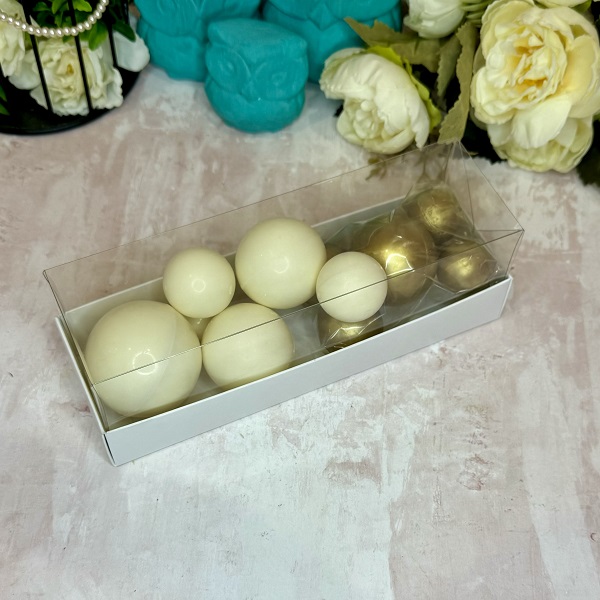 IMG_4401 Фигура из глазури "Набор сфер" Золото/Белый — изображение 1