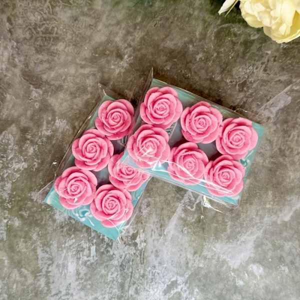 Фигура из глазури "Роза малая набор 3 шт" 3Д Розовая