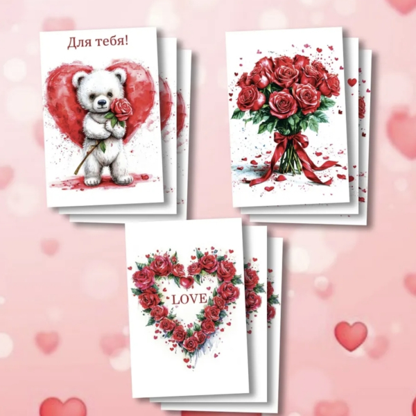 Открытка "Для любимых" в ассортименте 7х10 см