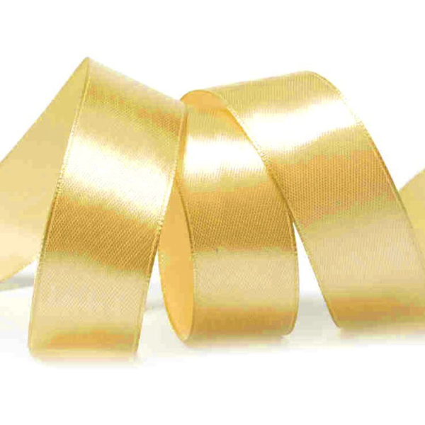 Лента для декора и упаковки Атластная Золотистая 25 мм 23 м