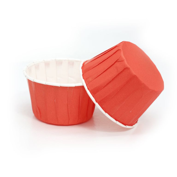 Капсула бумажная с подворотом Красная (с ламинацией) D50 H40 1 шт