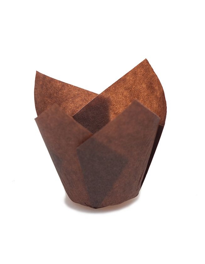 forma-bumazhnaya-tyulpan-35-50-mm-korichnevaya-300-sht-up-lg Капсула тюльпан Коричневая D50 H80 мм 1 шт — изображение 1