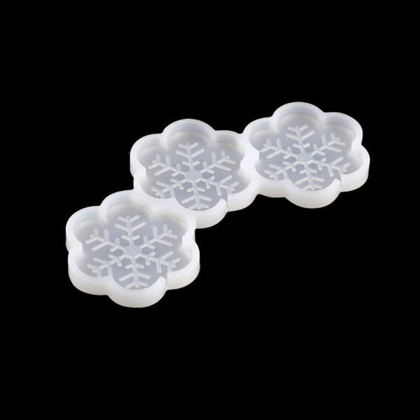 Силиконовая форма для леденцов Снежинки 3 шт
