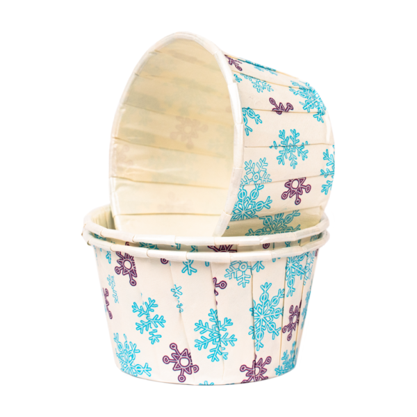 Капсула бумажная с подворотом "Снегопад" D50 H40 1 шт