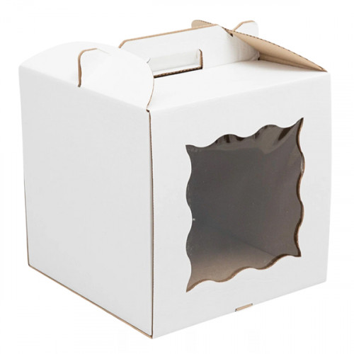 korobka-dlya-torta-s-ruchkami-belaya-300h300h300-mm-306_00009518-500x500 Коробка для торта с окном с ручкой Белая 26х26х30 см — изображение 1