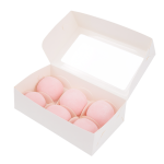 Коробка на 6 моти Белая с окном 19х11х5,5 см с ложеменами — изображение 2