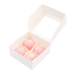 Коробка на 4 моти Белая с окном 12х12х5,5 см с ложементами — изображение 2