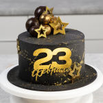 Топпер без ножки "23 февраля" Золото 10х8 см — изображение 2