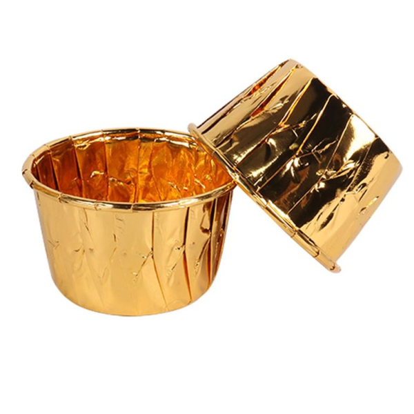 Капсула бумажная с подворотом Золото D50 H40 1 шт