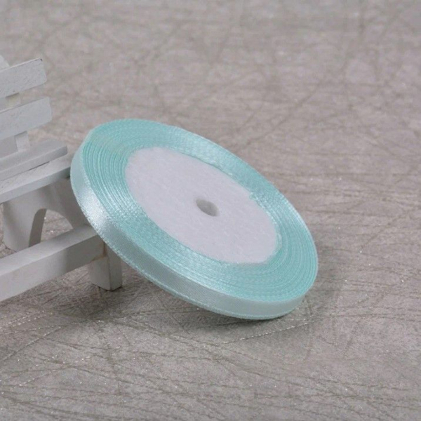 Лента для декора и упаковки Атласная Нежно-голубая 6 мм 23 м