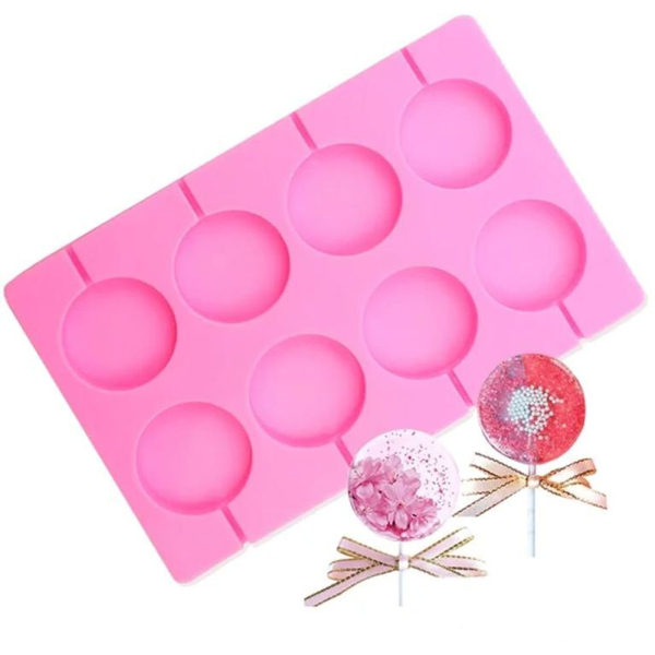 Форма силиконовая для Леденцов 5 см 8 шт (высота 0.5 см)