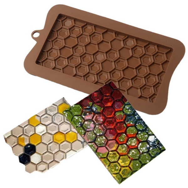 Форма силиконовая для шоколада Плитка "Соты"