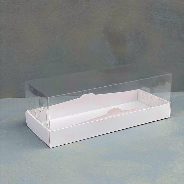 ruletbel Коробка для рулета с пластиковой крышкой Белая 30х12х10 см (3 части) — изображение 1