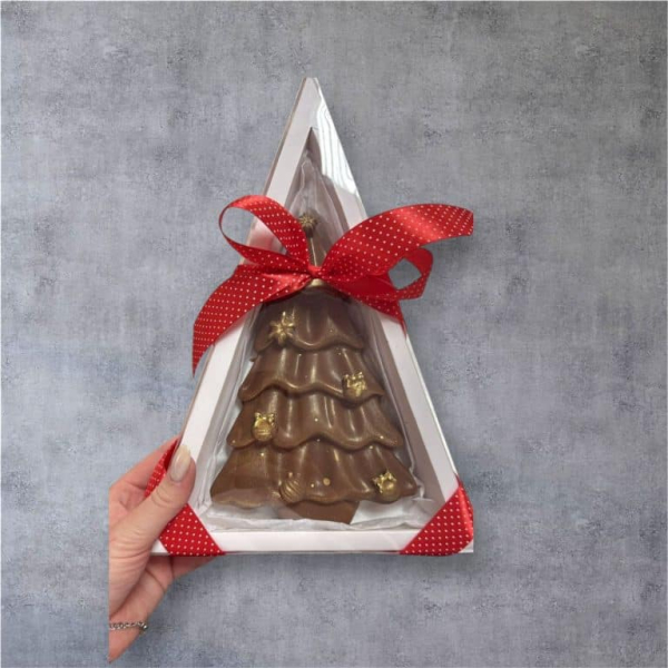 Коробка для сладостей с пластиковой крышкой Белая "Ёлочка" 230х160х30 мм