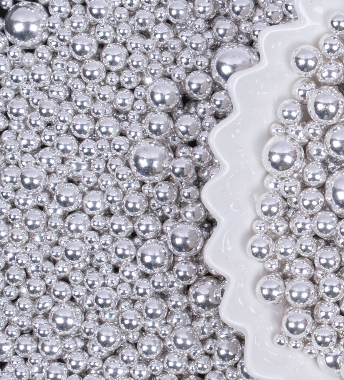 Посыпка-кондитерская-оптом-0175-1 Посыпка сахарная Серебро Микс размеров 50 гр — изображение 1