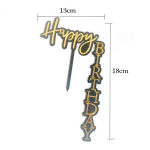 Топпер уголок «Happy Birthday» Черный с золотом — изображение 2