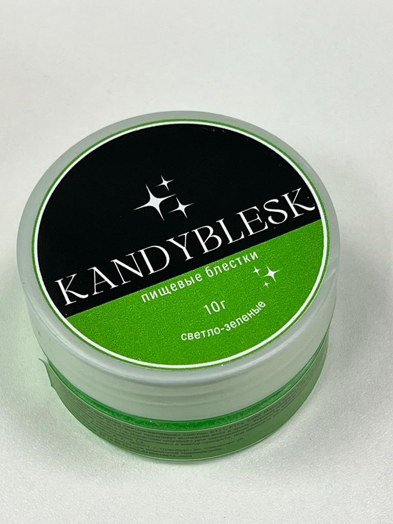 блестки-зеленые Блестки пищевые KANDYBLESK светло-зеленые 10 гр — изображение 1