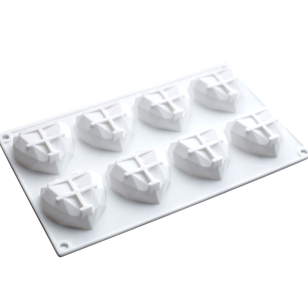 Форма силиконовая "Сердце геометрическое" 8 шт