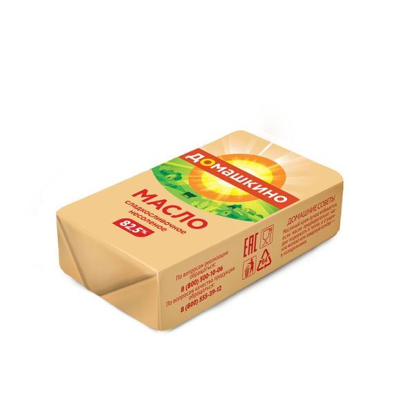 Масло Село Домашкино сладкосливочное несоленое 82,5% 180 гр