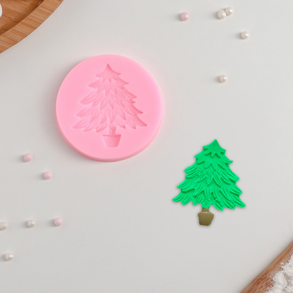 Молд силиконовый Ёлка в горшке