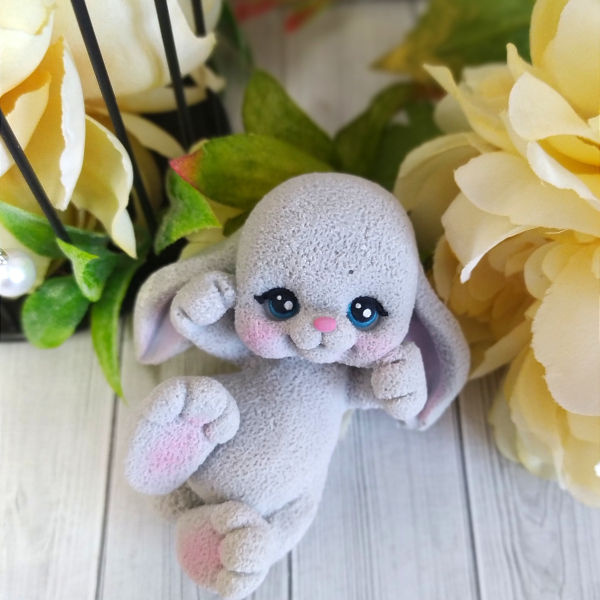 Фигура из глазури "Зайка" Большой 2Д Серый